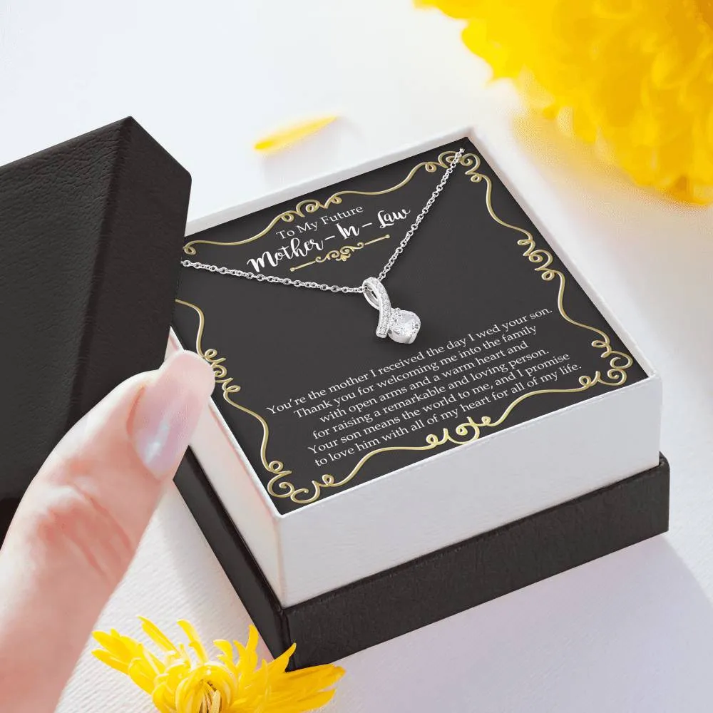 Ribbon With Cubic Zirconia - Mother of the Groom - ABNMIL0009