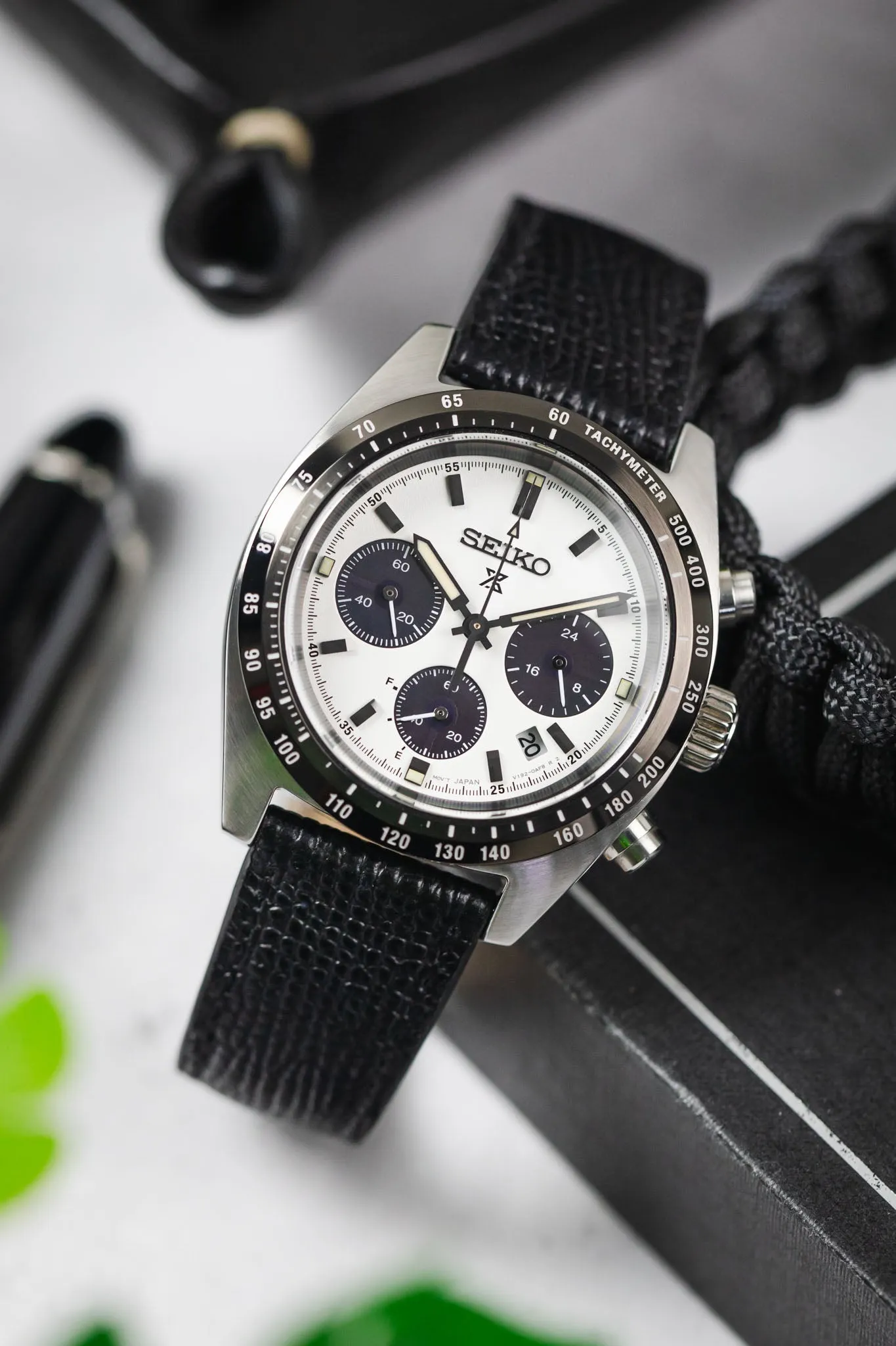 RIOS1931 FRENCH Leather Watch Strap in BLACK