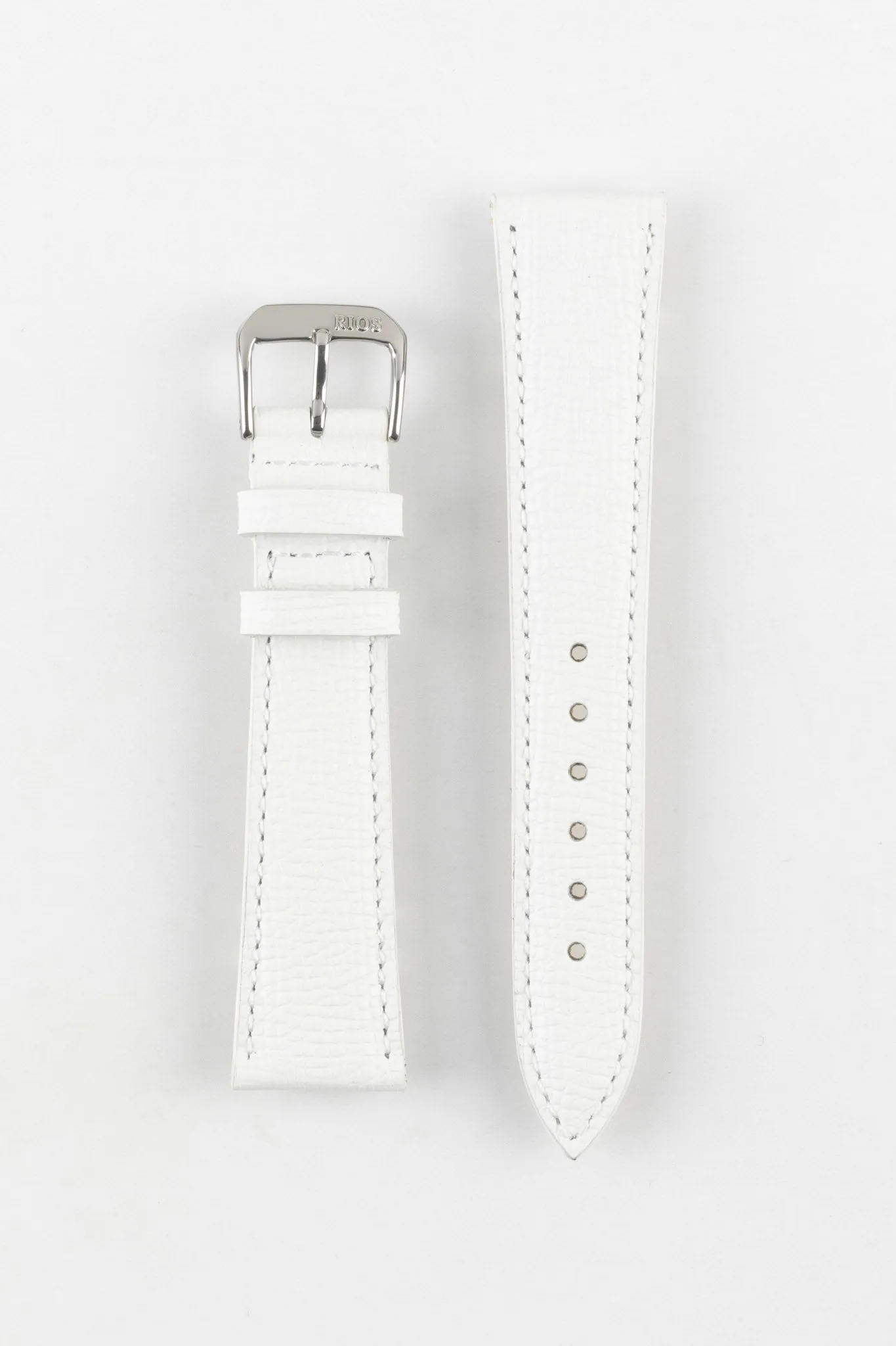 RIOS1931 FRENCH Leather Watch Strap in WHITE