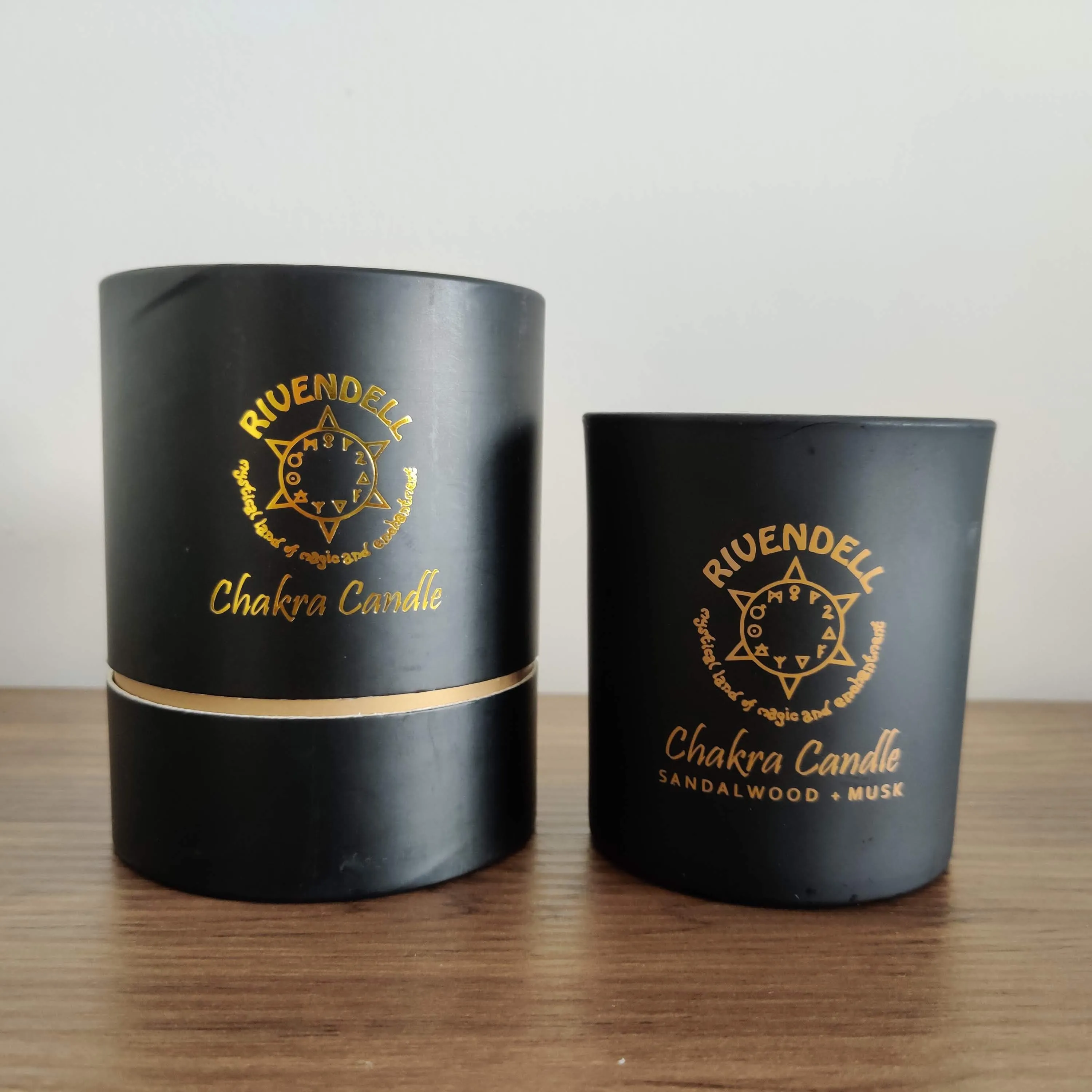 Rivendell's Chakra Candle: Sandalwood and Musk