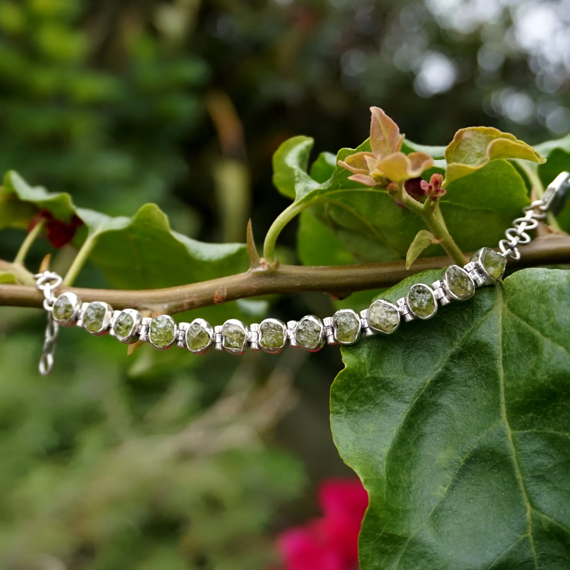 Rough Peridot Tennis Bracelet 1