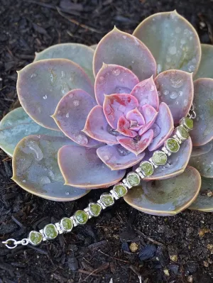 Rough Peridot Tennis Bracelet 1