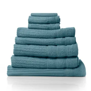 Royal Comfort Eden Cotton 600GSM Luxury Bath Towels Set - 8 PEICE SET - TURQUOISE
