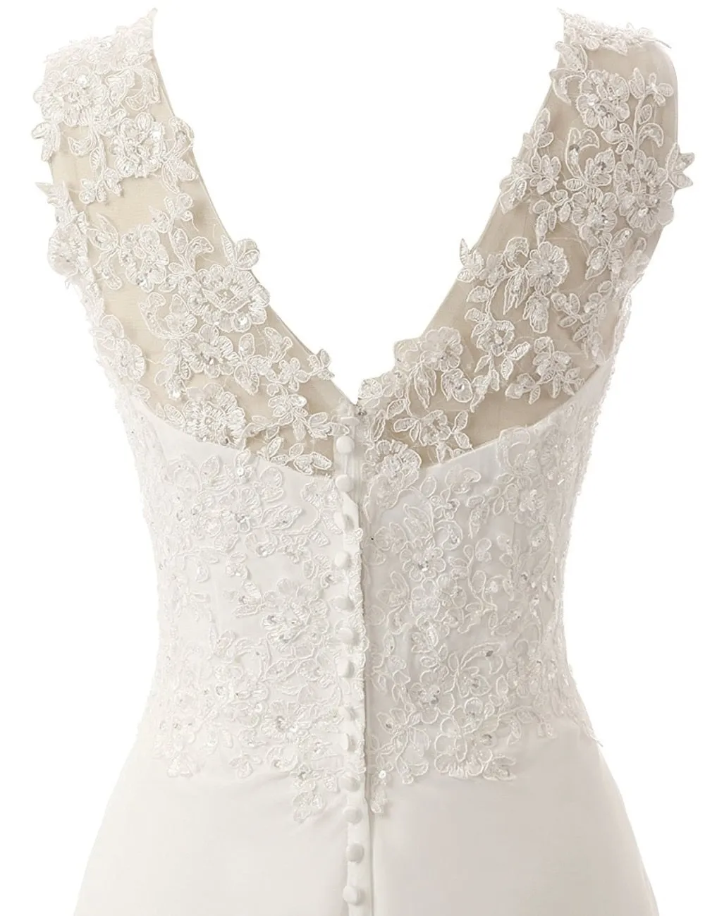 Roycebridal Beach Wedding Dresses White/Lvory Chiffon Lace Appliques Bridal Gown Backless Vestido De Noiva