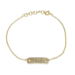 SALE - Wide Diamond Tab Bracelet