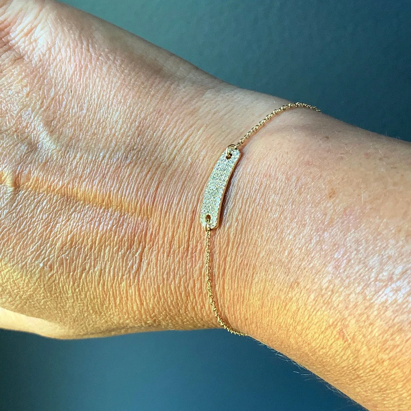 SALE - Wide Diamond Tab Bracelet