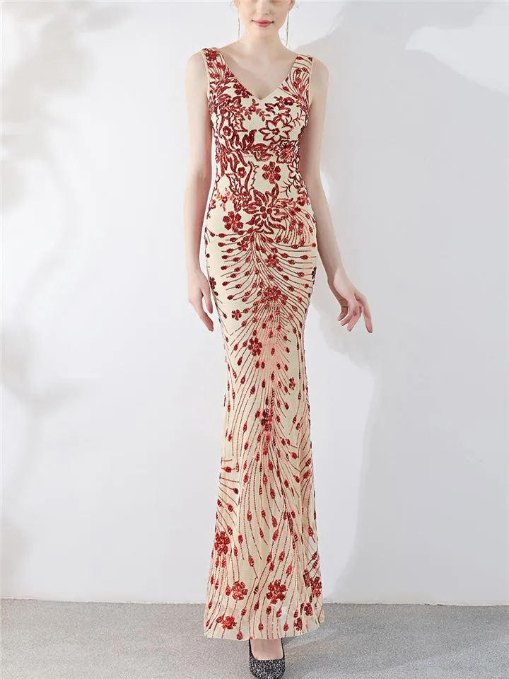 Sequined Mermaid Maxi Long Formal Dresses