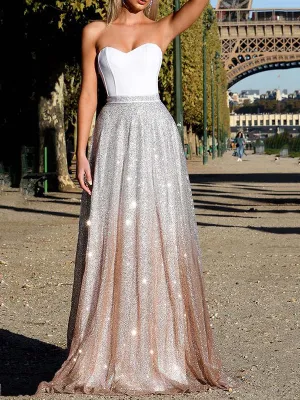 Sexy Sleeveless Sequined Tube Top Dress