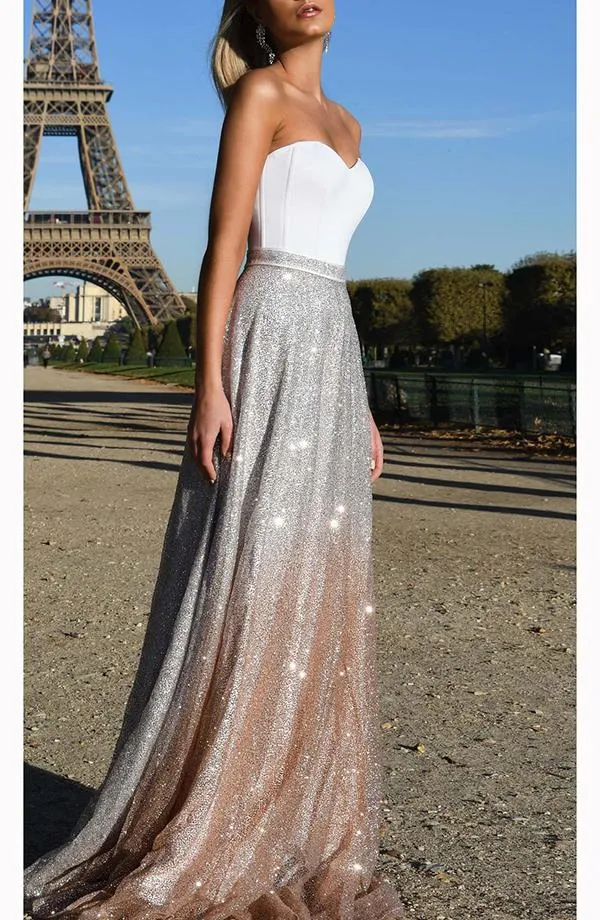 Sexy Sleeveless Sequined Tube Top Dress