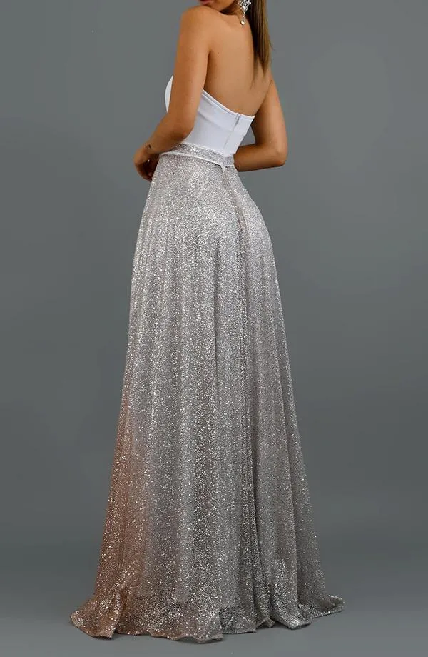 Sexy Sleeveless Sequined Tube Top Dress