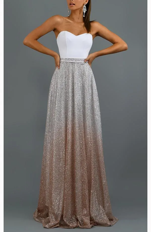 Sexy Sleeveless Sequined Tube Top Dress