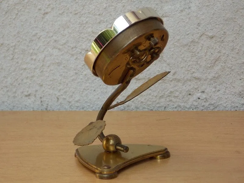 Sheffield Blue Enameled Flower Wind Up Alarm Clock