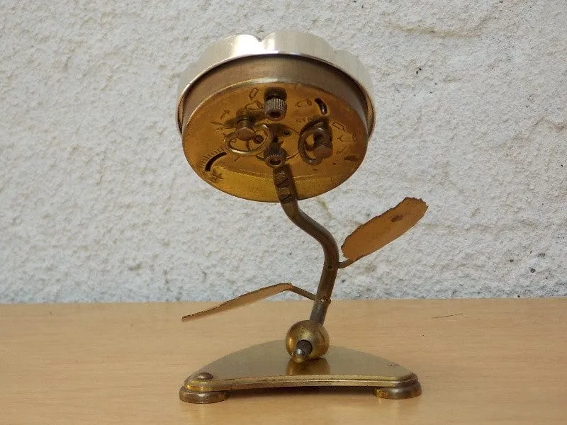 Sheffield Blue Enameled Flower Wind Up Alarm Clock