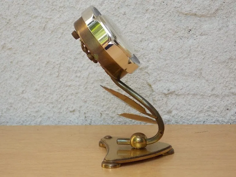 Sheffield Blue Enameled Flower Wind Up Alarm Clock