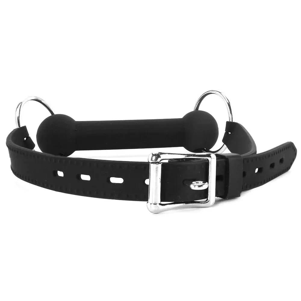 Shots Toys Black & White Silicone Bit Gag