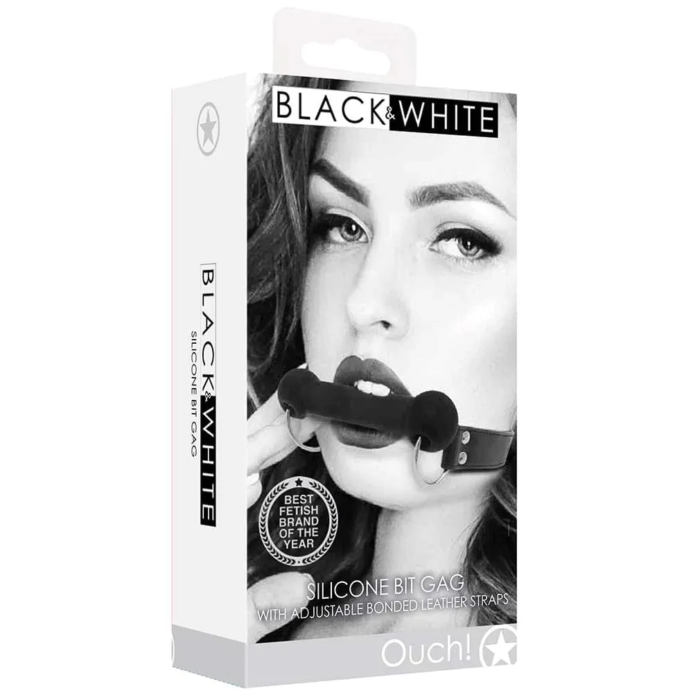 Shots Toys Black & White Silicone Bit Gag