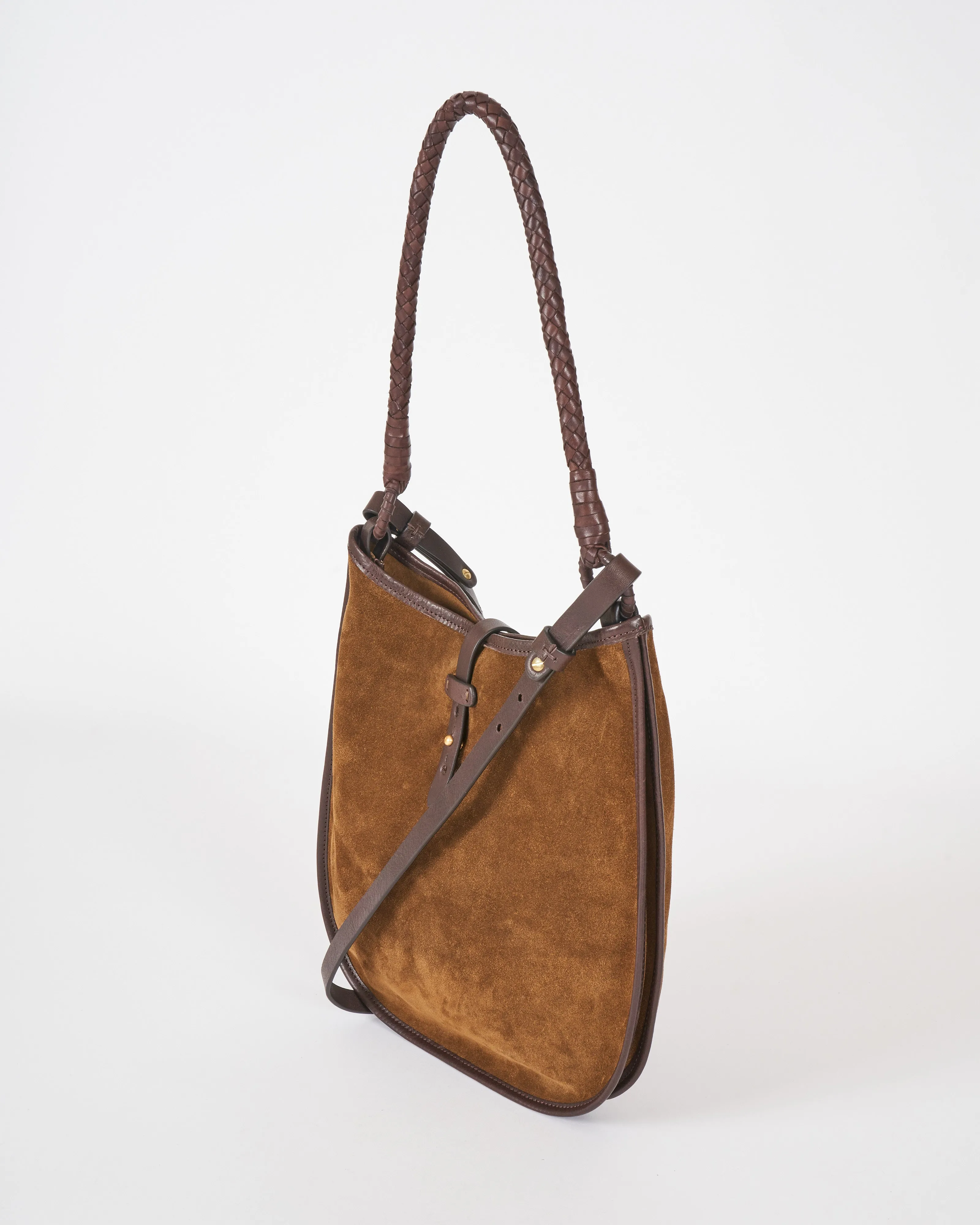 shoulder bag with crossbody strap - sandalo suede