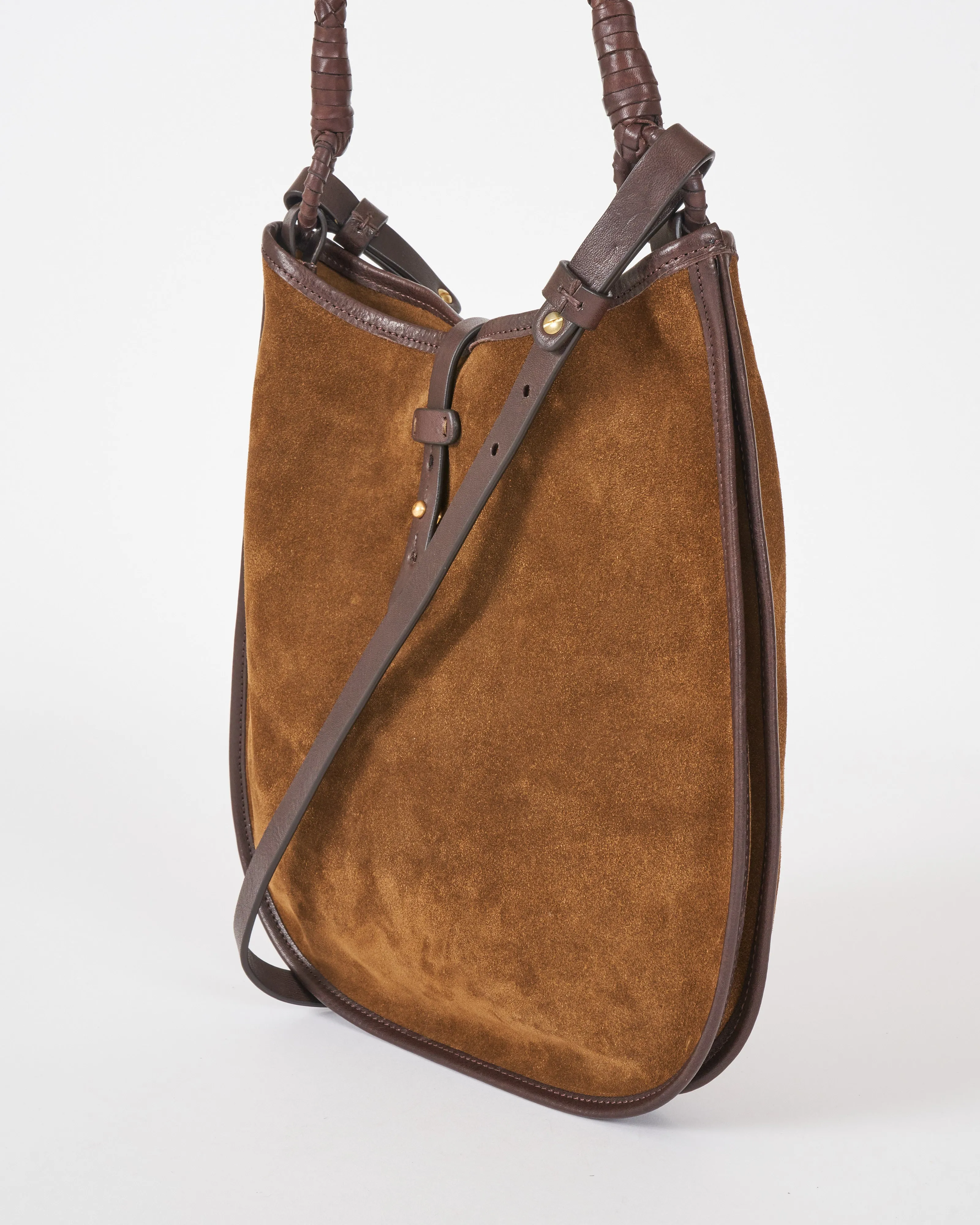 shoulder bag with crossbody strap - sandalo suede