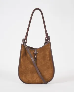 shoulder bag with crossbody strap - sandalo suede