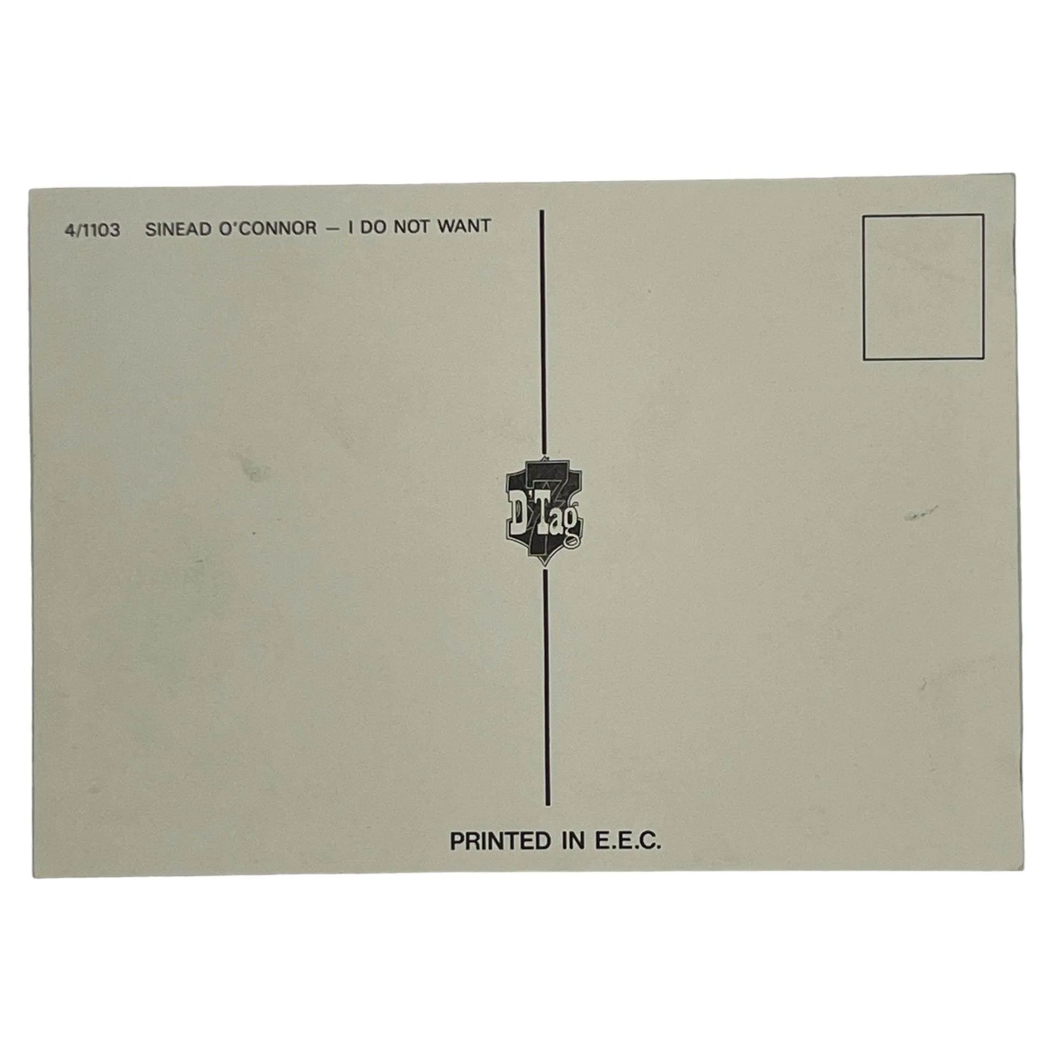 Sinead O'Connor I Do Not Want What I Haven't Got Post Card