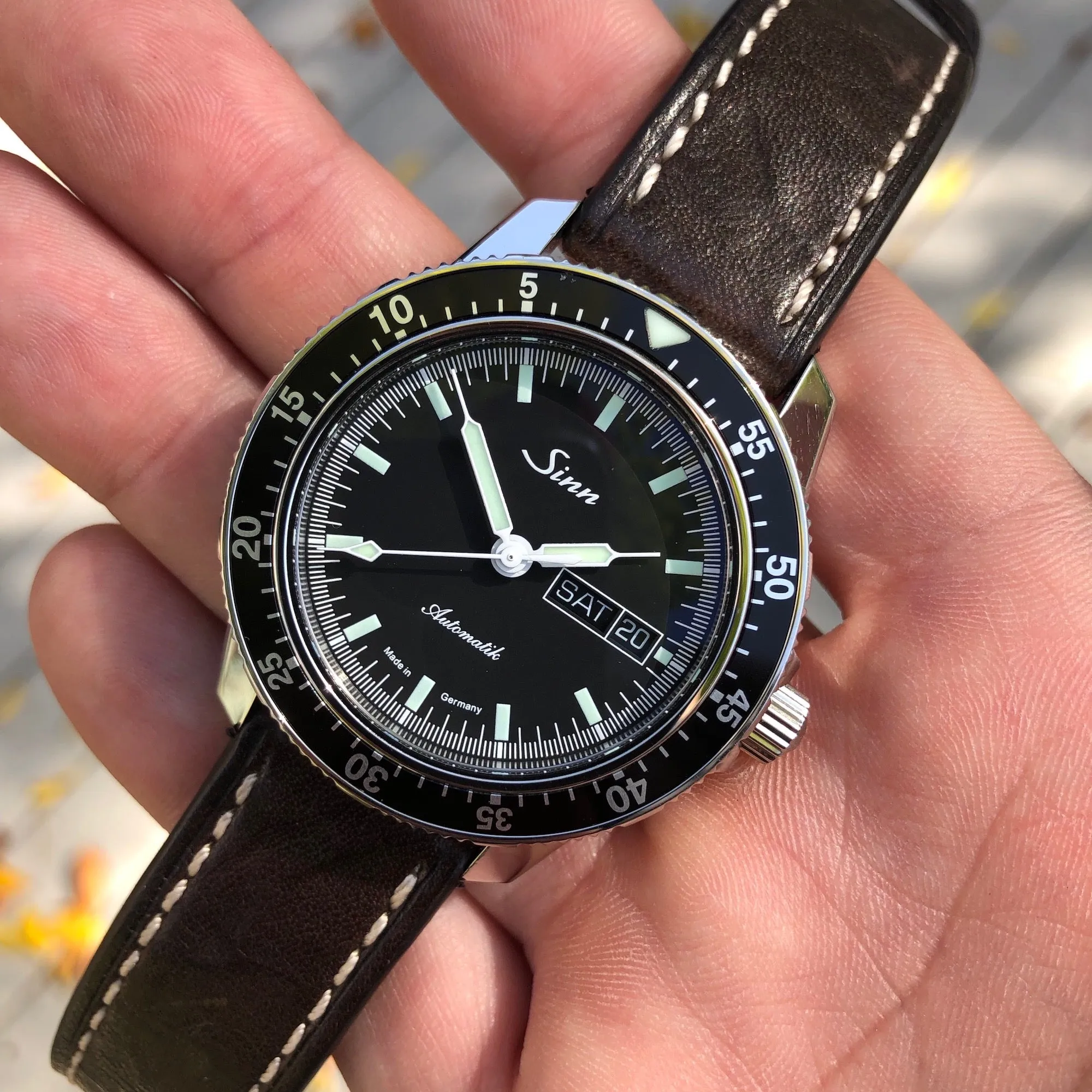 Sinn 104 ST SA A Pilot Military 41mm Automatic Stainless Steel Bracelet Wristwatch