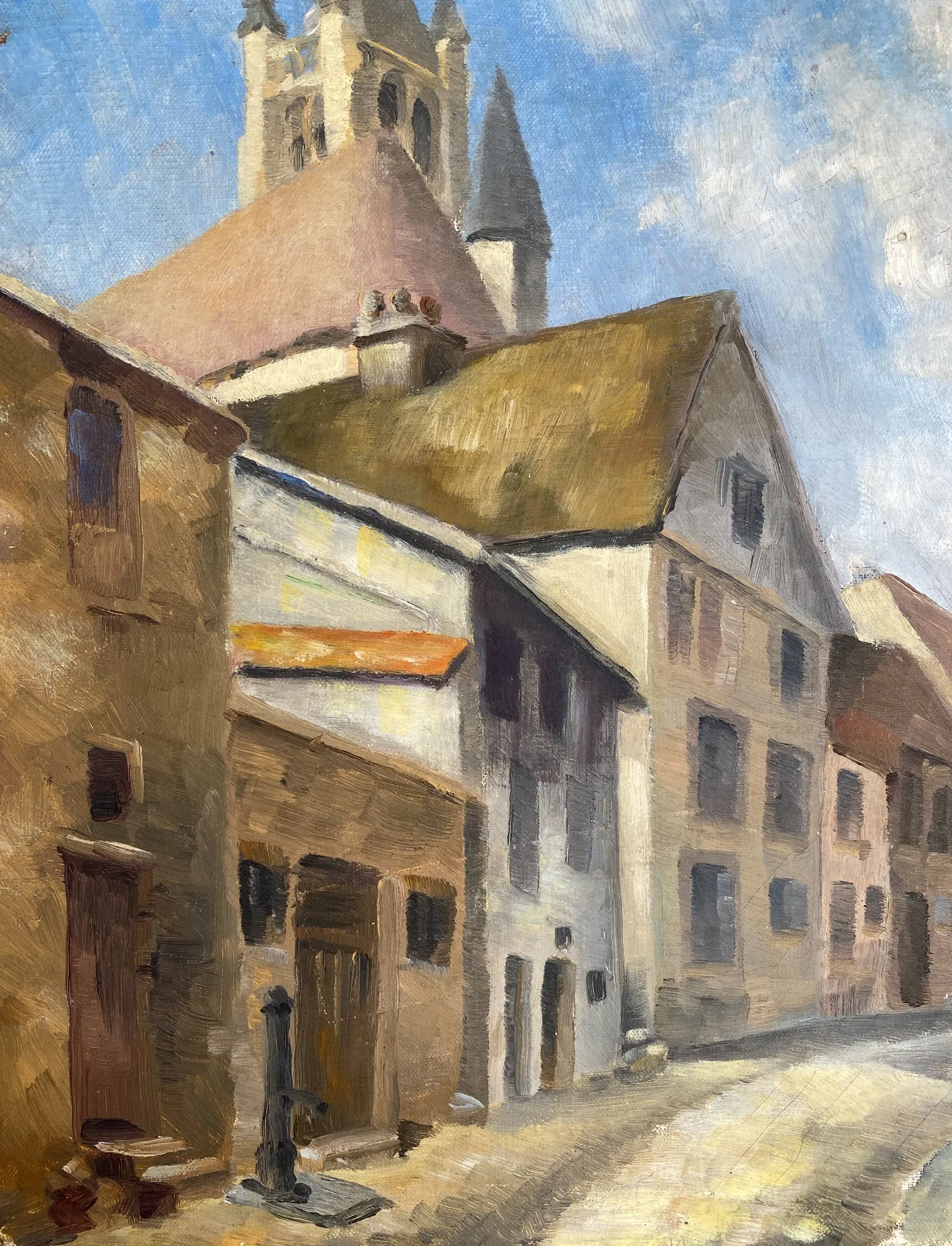 Small 1930s French Painting - Signed & Dated