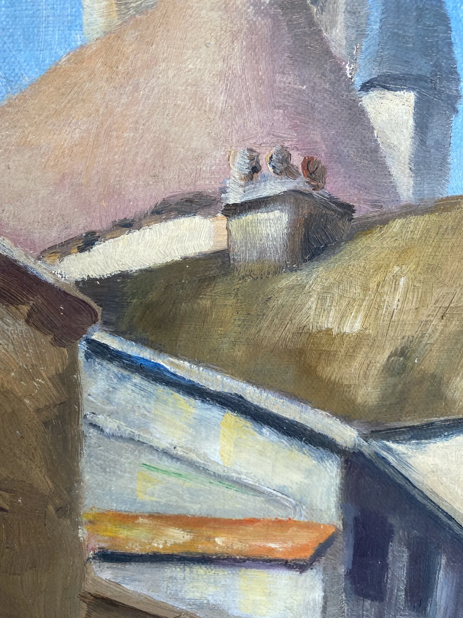 Small 1930s French Painting - Signed & Dated
