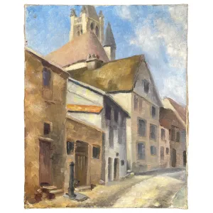 Small 1930s French Painting - Signed & Dated