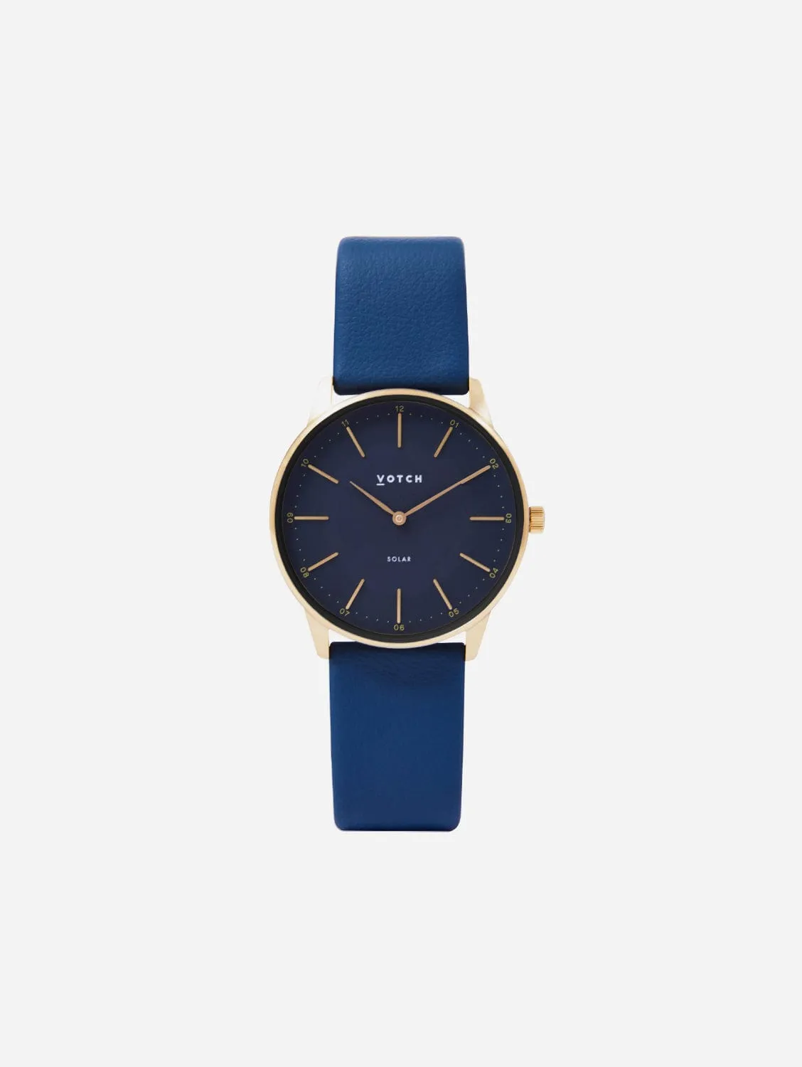 Solar Classic Appleskin Vegan Leather Watch | Gold & Black with Navy
