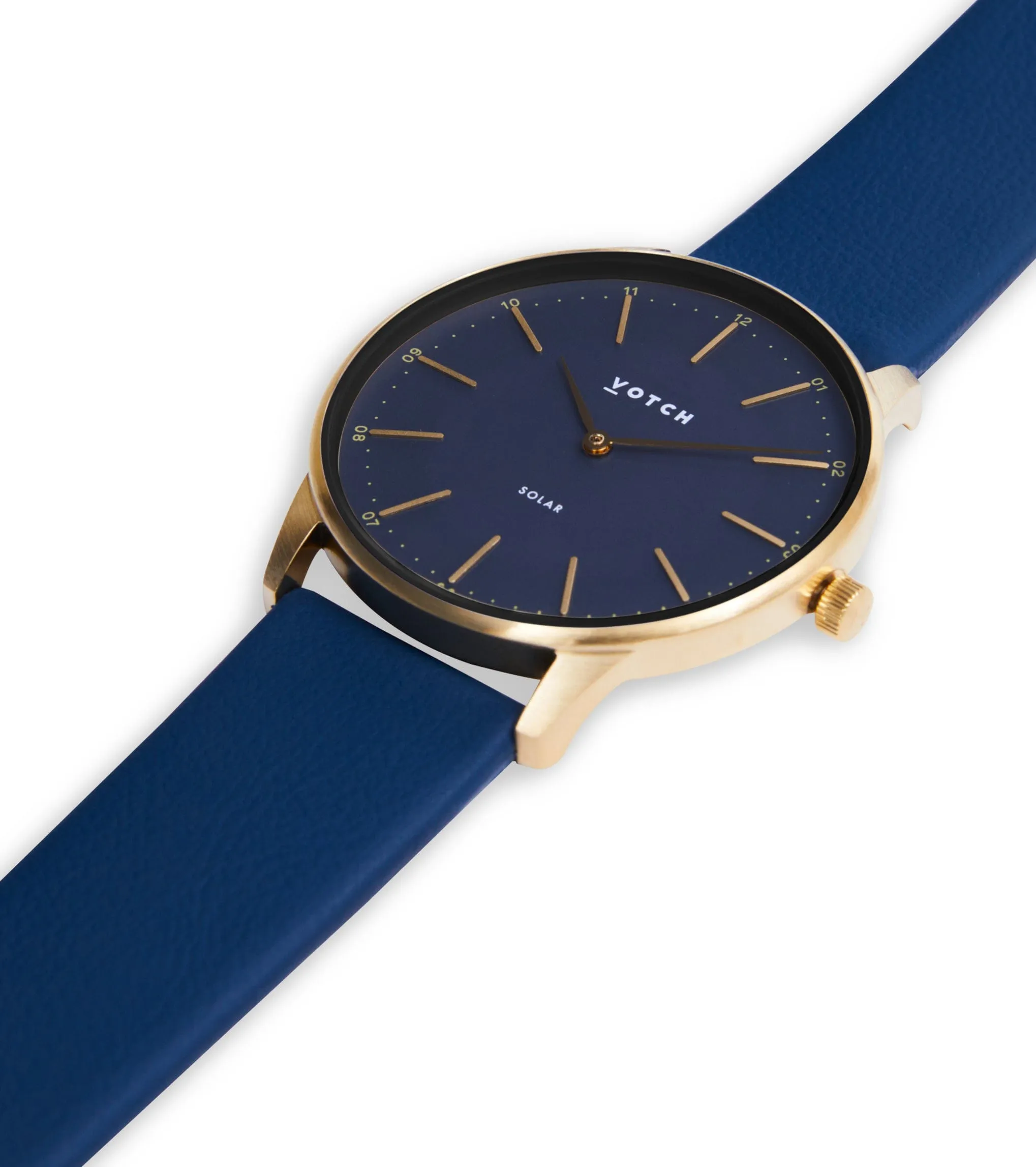 Solar Classic Appleskin Vegan Leather Watch | Gold & Black with Navy