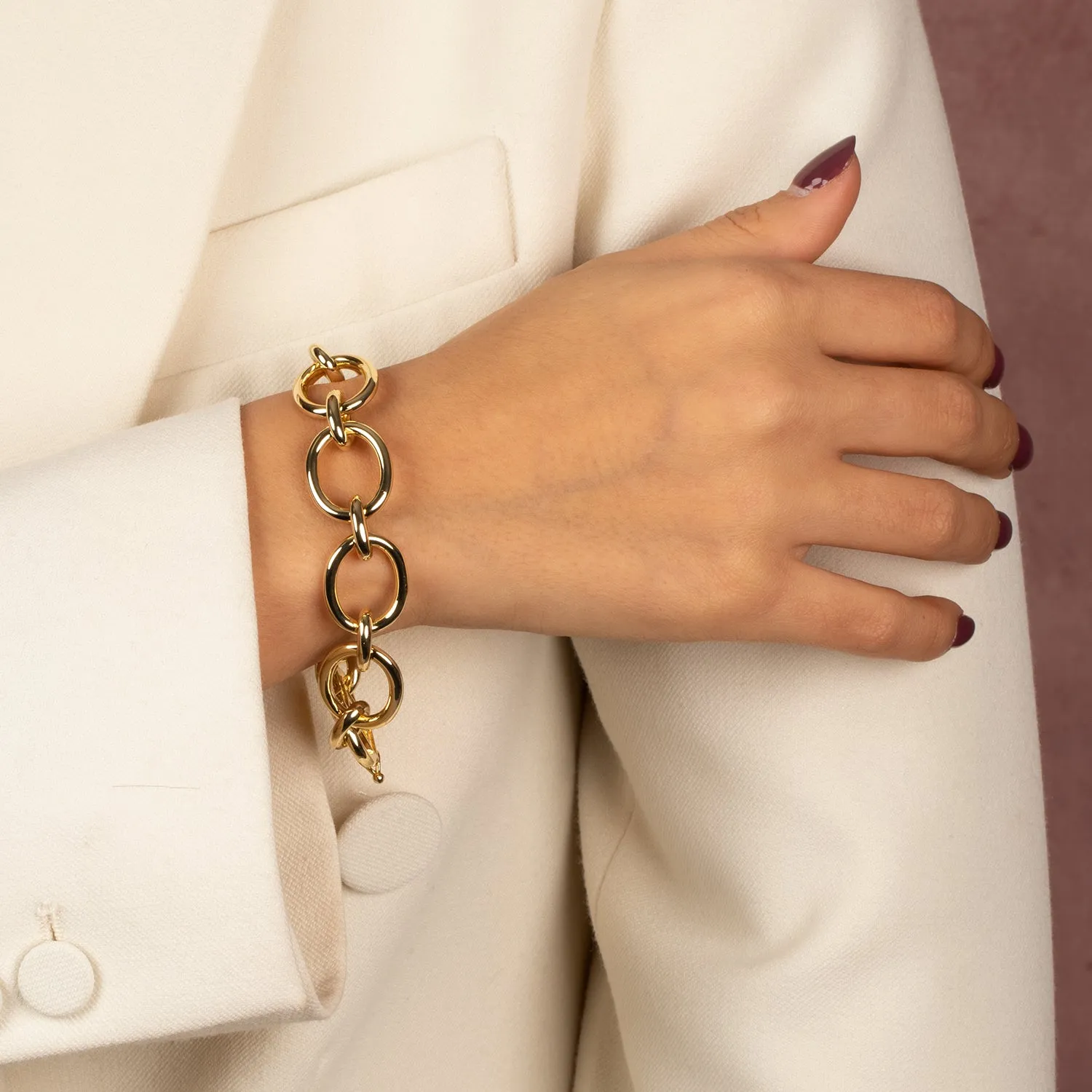 Solid Open Circle Link Bracelet