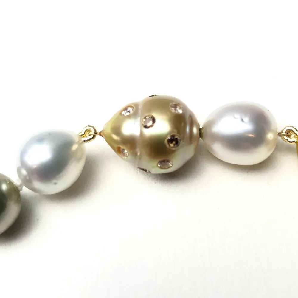 South Sea and Tahitian Pearl with Gem Clasp