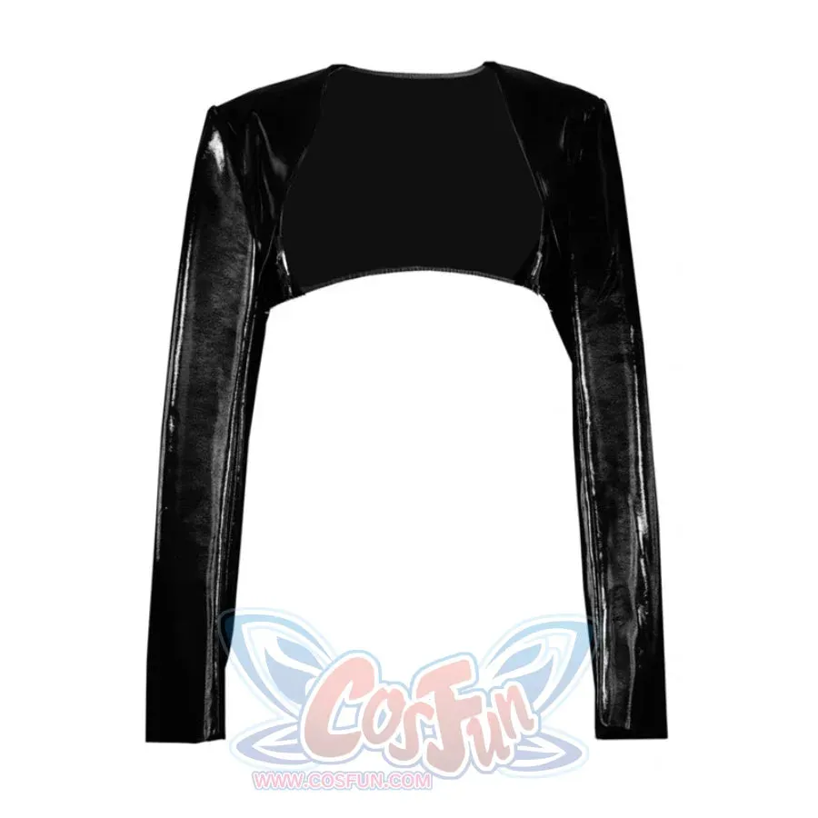 Spice Girl Punk PU Wing Strap Fishnet Slim Top