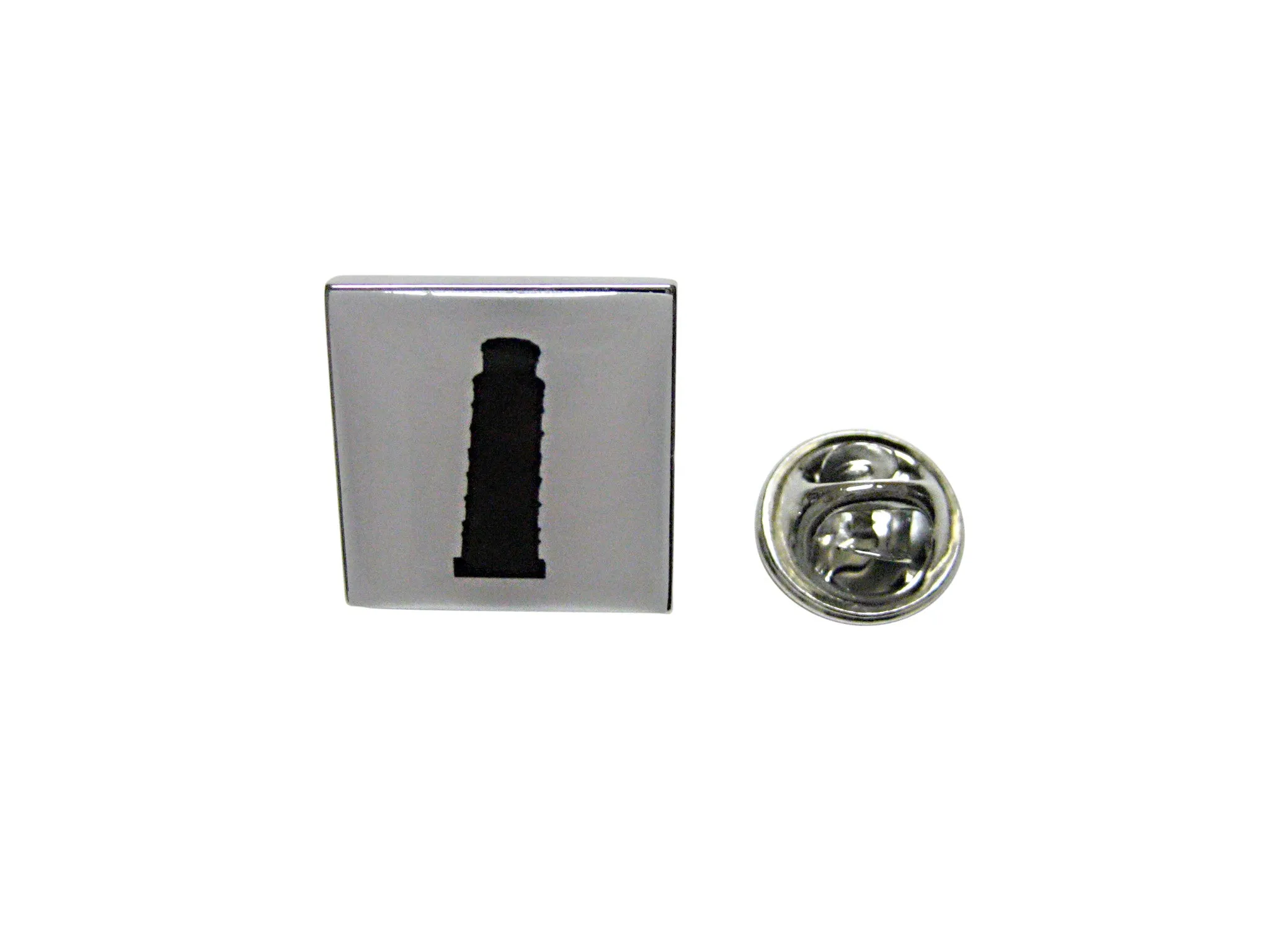 Square Leaning Tower of Pisa Lapel Pin