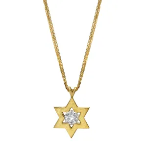Star of David set with a Center lgd white Diamond