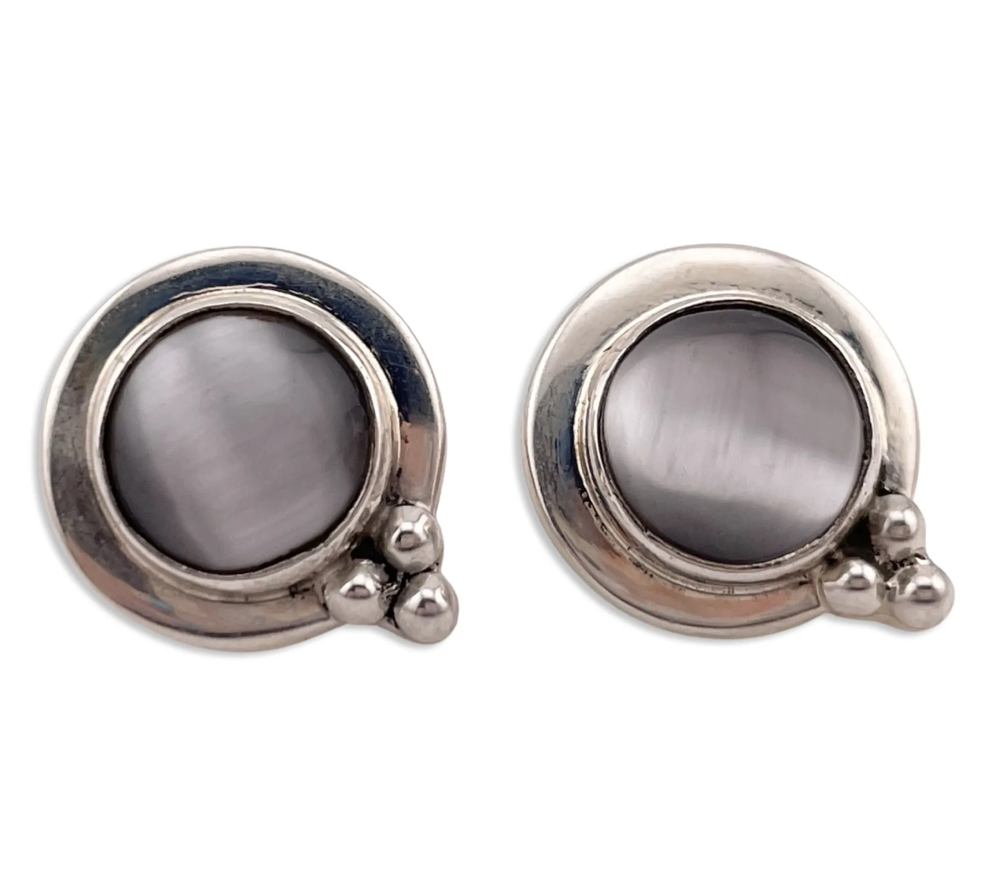 sterling silver cats eye post earrings
