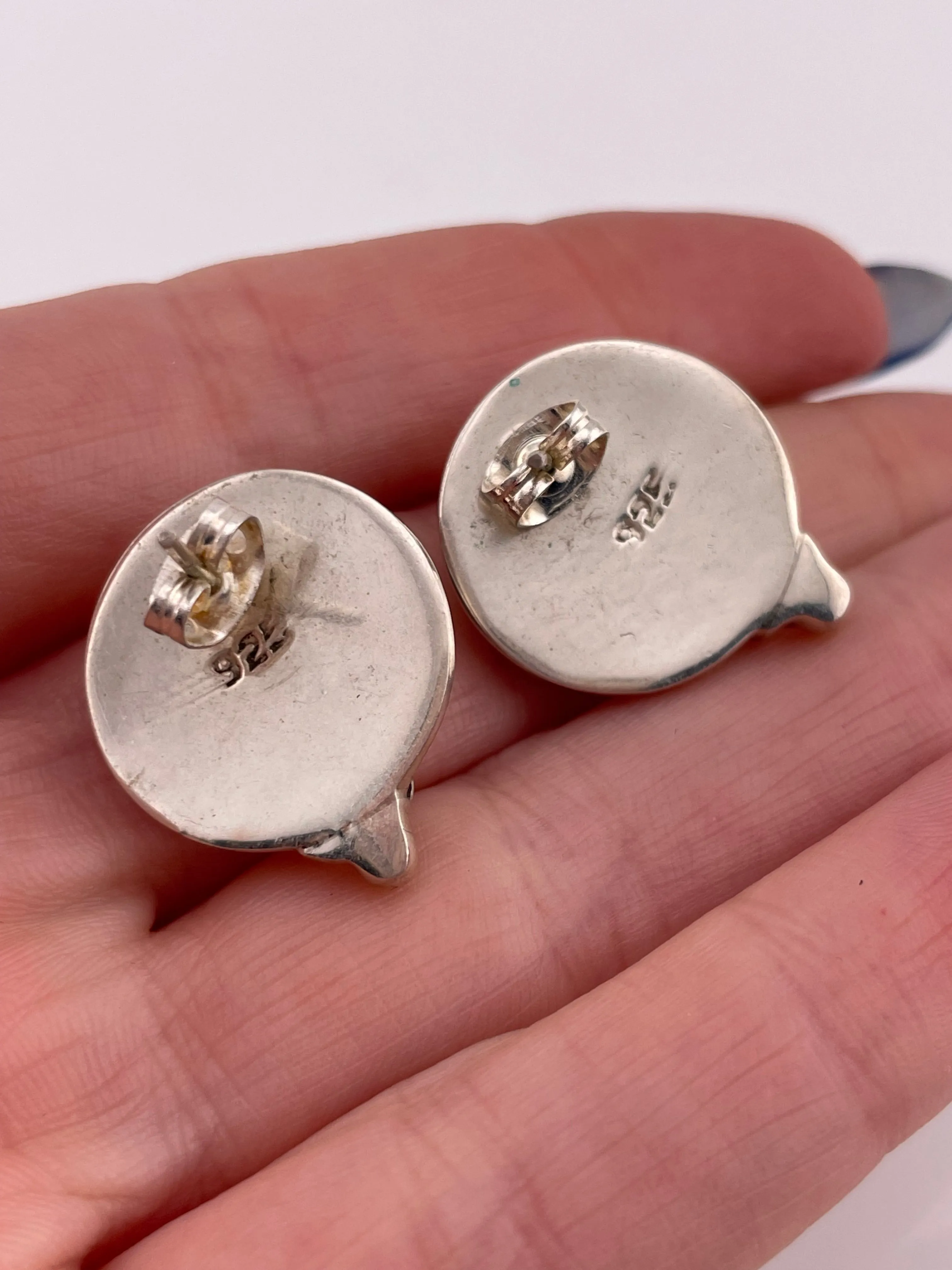 sterling silver cats eye post earrings