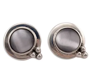 sterling silver cats eye post earrings