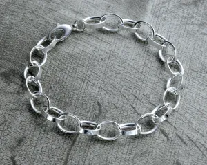 STERLING SILVER CHARM BRACELET - LOBSTER CLASP