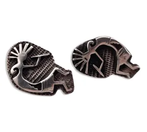 sterling silver Kokopelli dancer post earrings