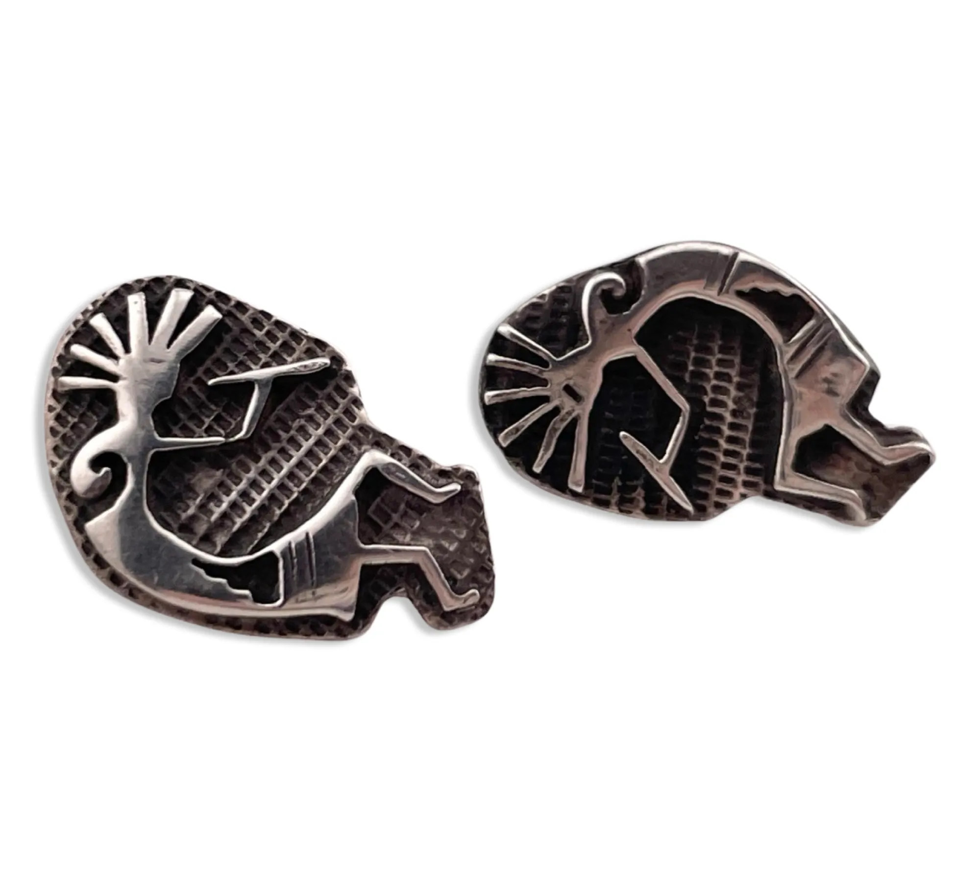 sterling silver Kokopelli dancer post earrings