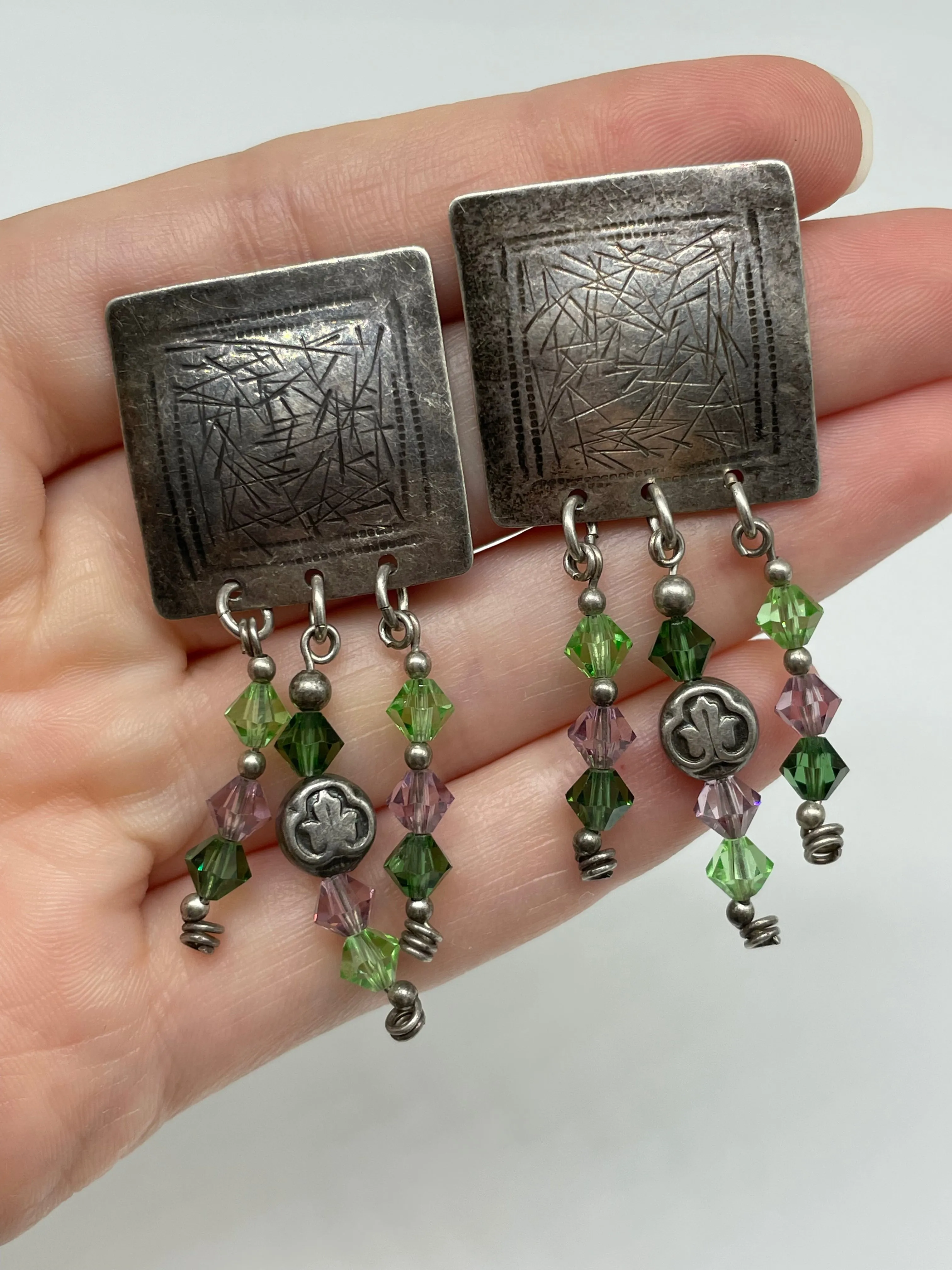 sterling silver Susan Roggio beaded post earrings