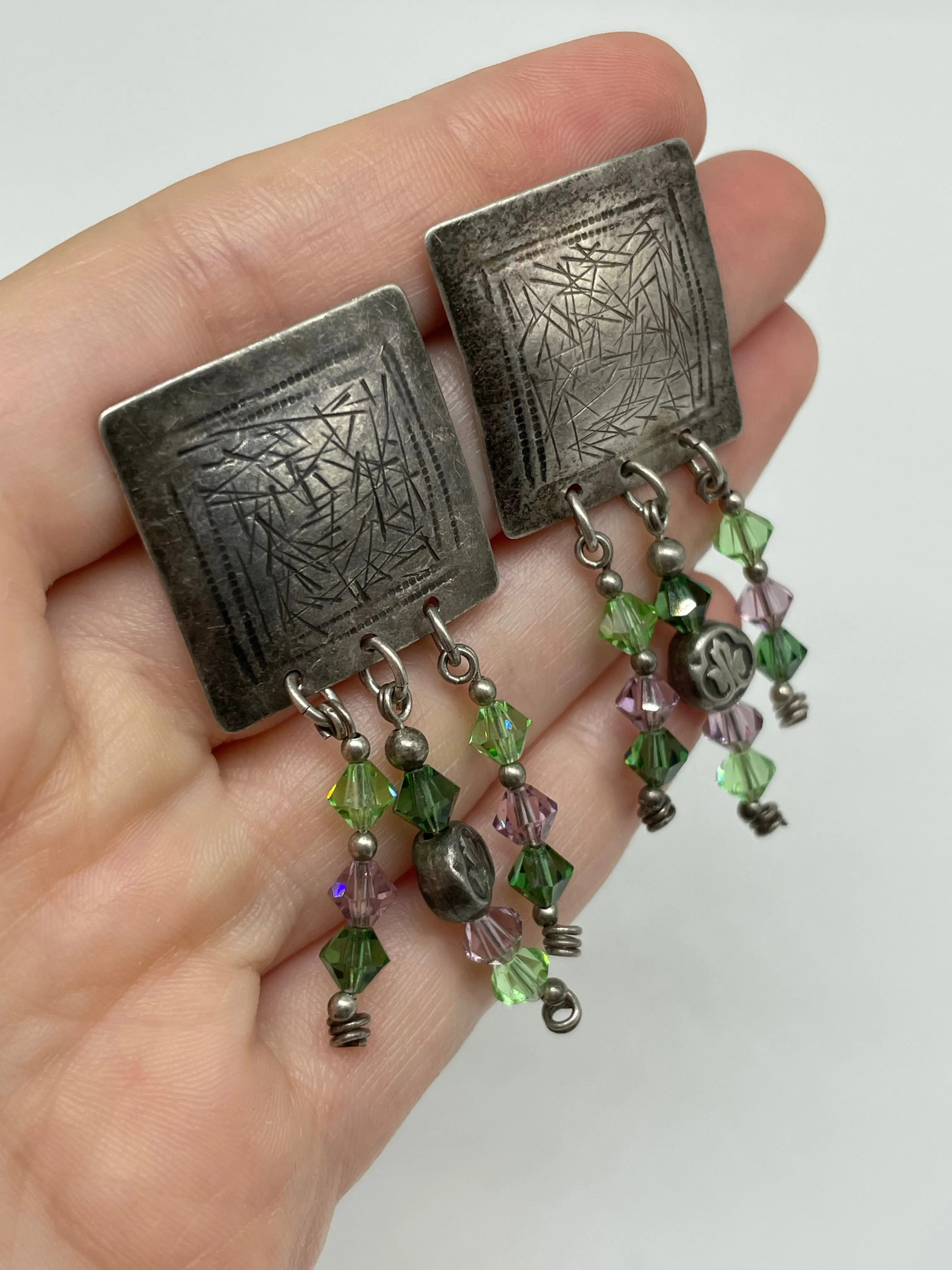 sterling silver Susan Roggio beaded post earrings