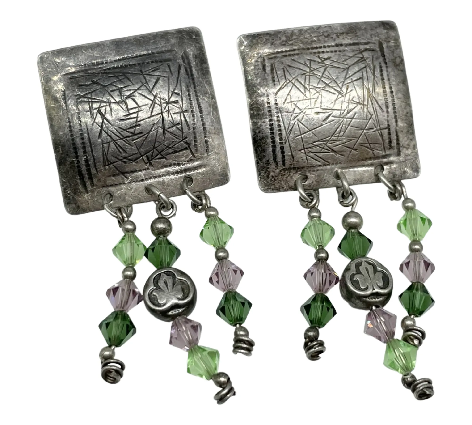 sterling silver Susan Roggio beaded post earrings