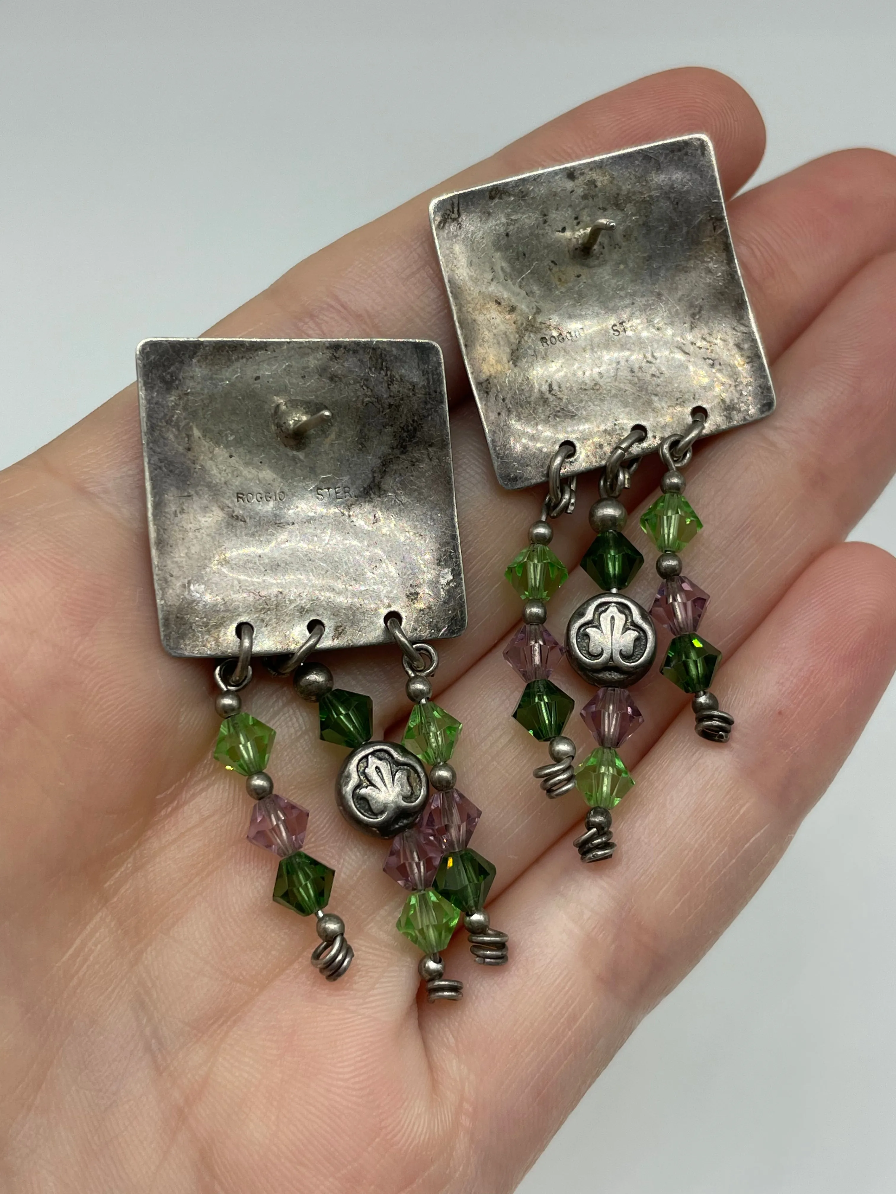 sterling silver Susan Roggio beaded post earrings