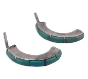 sterling silver turquoise curved post earrings