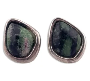sterling silver zoisite post earrings