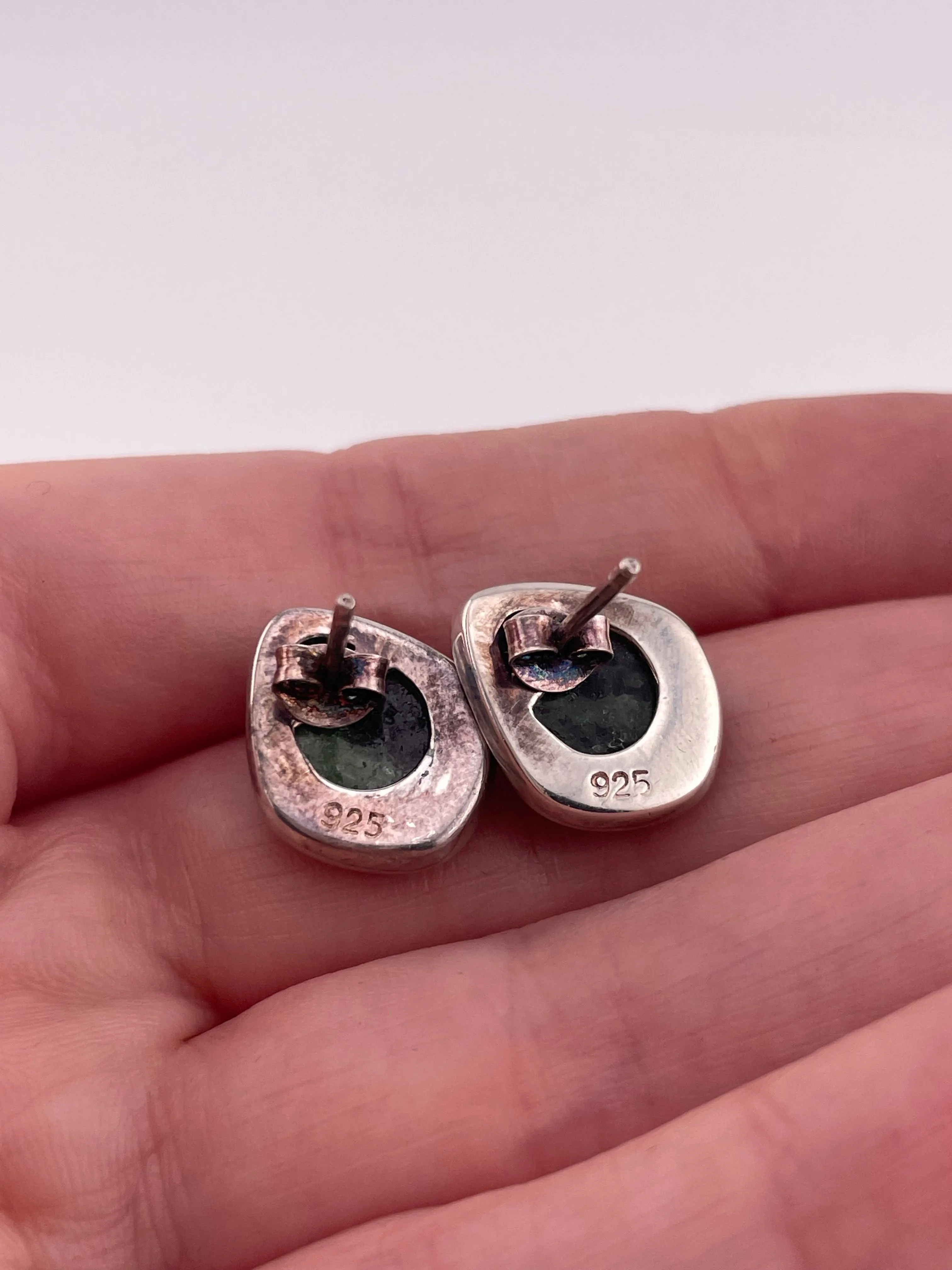 sterling silver zoisite post earrings