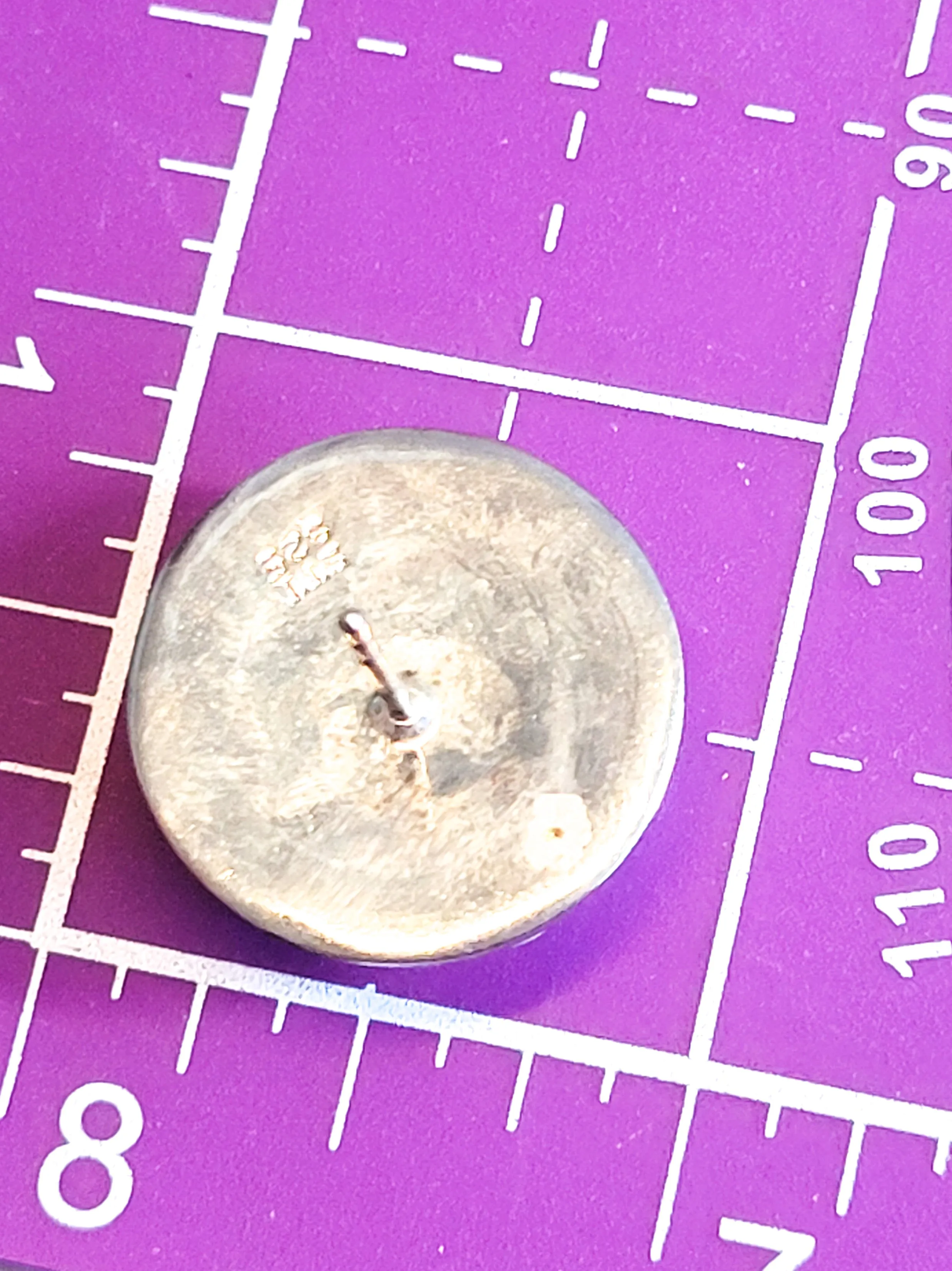 STI etched sterling silver holloware vintage button post earrings