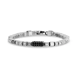 Stone-Set Antiqued Square Link Bracelet
